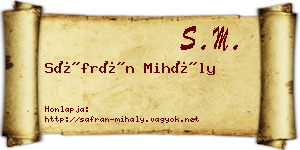 Sáfrán Mihály névjegykártya