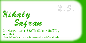 mihaly safran business card